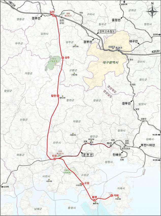 '남부내륙철도 건설사업’ 본격화...김천~거제 연결...4조8,000억원 규모