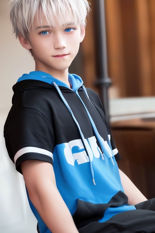 [Boy-081] boy, man, white hair, Blue eyes, handsome, cute, teen, teenage, cafe & restaurant background, free images, Ai images