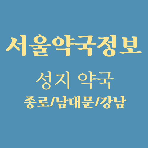 [서울] 약국 성지 추천 (ft. 종로약국, 남대문약국, 강남약국)