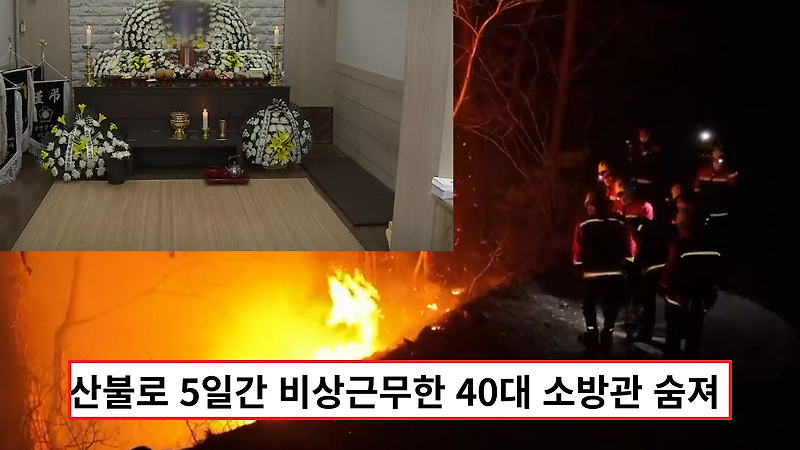 '안타깝습니다' 산불 진화 나선 40대 소방관 과로사로 숨져