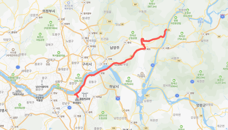 [급행] 8002번버스 노선 시간표 : 가평, 남양주, 마석역, 잠실역 환승센터