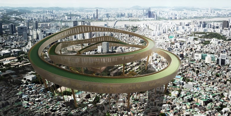 서울 하이퍼루프...탄소배출 억제를 위한 녹색건축의 개념 Green Architecture Concept Helps Combat Carbon Emissions in Densely Packed Seoul