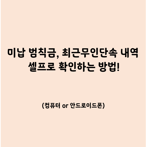 경찰교통민원에서 교통범칙금 조회, 최근무인단속내역 등 확인하는 방법