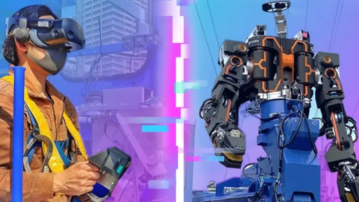 일본에서 철도를 건설하고 있는 거대 VR 로봇  VIDEO: Giant VR Robots Are Building Railways In Japan