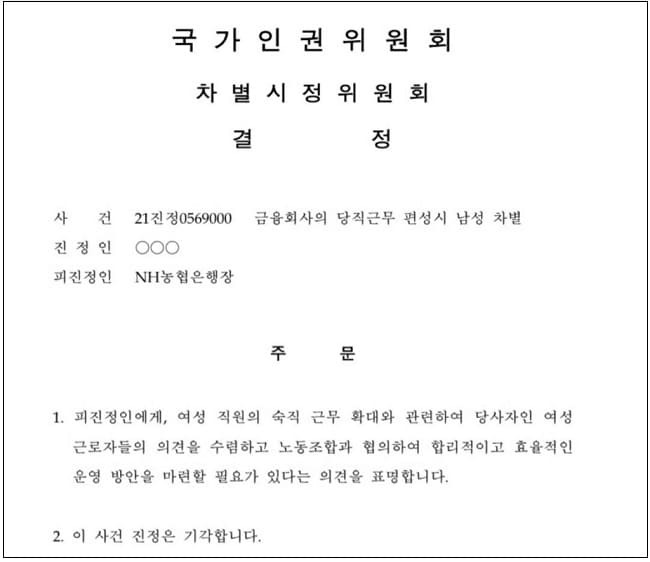 남성들 '인권위' 결정에 부글부글...왜...