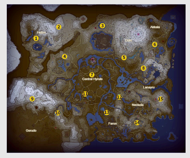 젤다의 전설 티어스 오브 더 킹덤 : 조망대 통합 지도 및 공략 링크 (왕눈 지도)