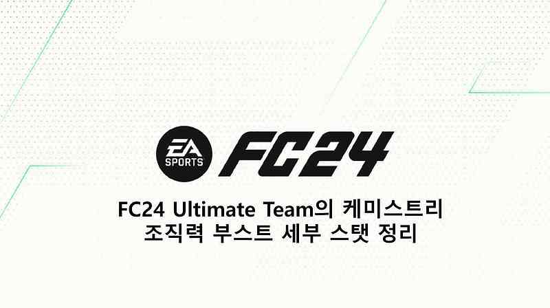 FC24 Ultimate Team의 케미스트리 조직력 부스트 세부 스탯 정리