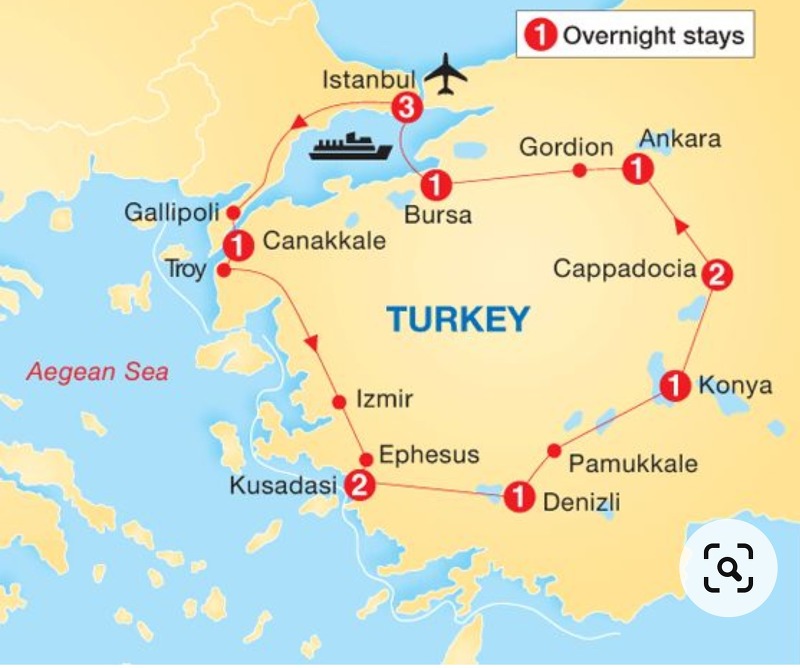 꼭 가봐야할 튀르키에와 그리스 산토리니 관광 코스 맵 Must-see Turkey and Greecw tour courses