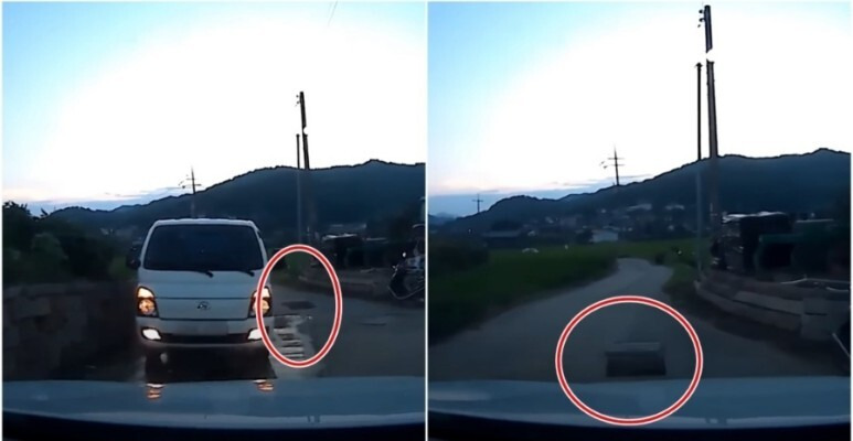 한문철TV 농로 주행 중 사고 운전 중 ‘덜컹’ 맨홀서 올라오던 사람 치어 사망 블랙박스 영상