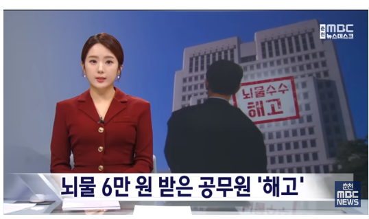 뇌물로 개당 2만원짜리 화장품 3개 6만원 받은 춘천 공무원 징역형 선고받아 해고