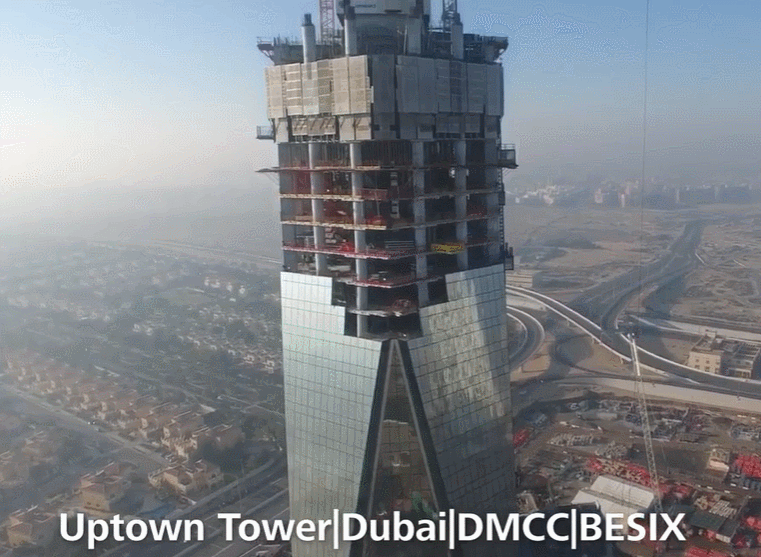 두바이 초고층 빌딩건설에 기여하는 건설 로봇 VIDEO:Schindler R.I.S.E at Uptown Tower in Dubai