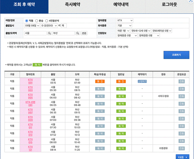 추석 KTX 기차 승차권 예매 방법, 일정, 기간, 취소 위약금