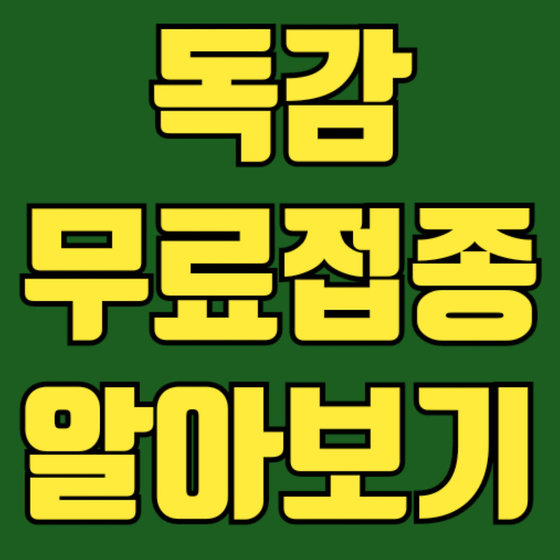 독감 무료접종 대상/기간/병원 (인플루엔자 예방접종)