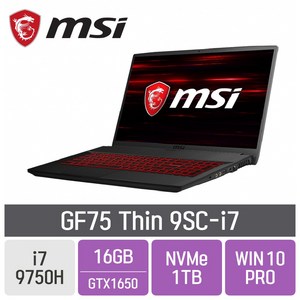 MSI GF75 Thin 9SC-i7 파워팩, 32GB, SSD 1TBGB, WINDOW10PRO