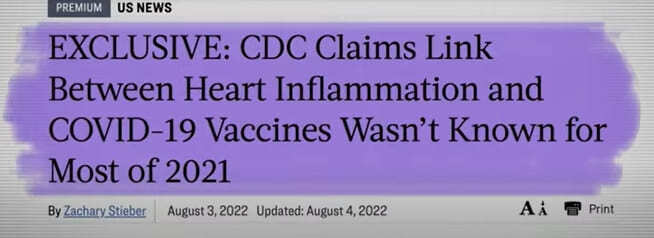 CDC ‘mRNA 백신, 심근염 관련 내부 보고서’ 철저히 은폐