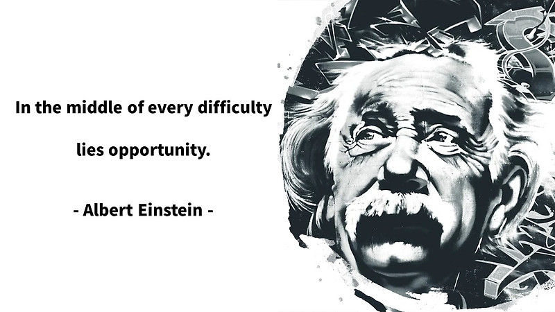 아인슈타인(Einstein): 기회, 어려움 극복 및 인생(삶)에 대한 영어 명언 모음