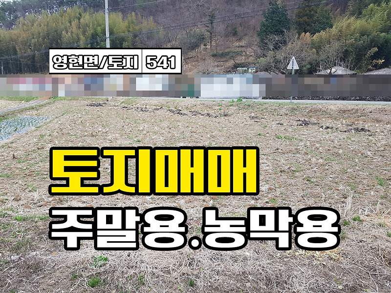 경남고성부동산 소액토지매매 영현면 농촌마을 도로 접한 땅 3500만원