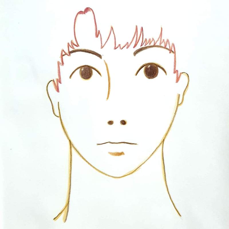Brown Face 갈색 얼굴 / 일러스트레이션 그림 드로잉 / 인물화 그리기