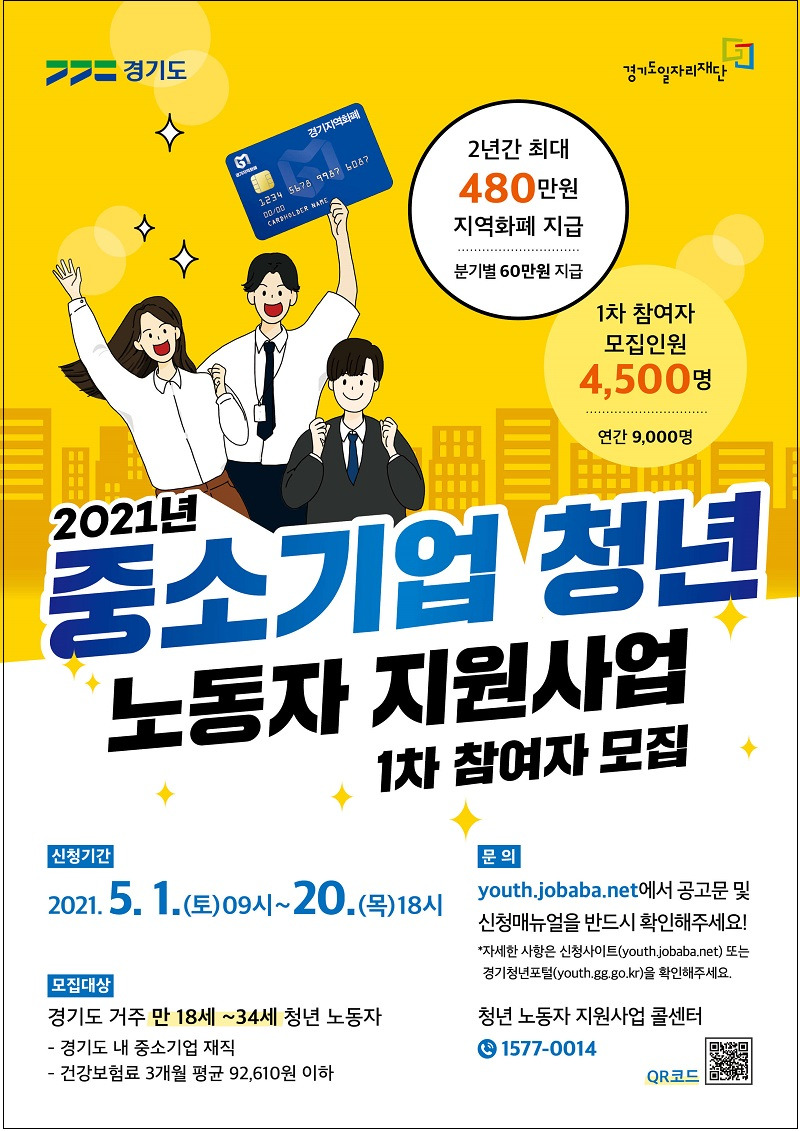 중소기업 청년 노동자들, 분기별 60만원씩 최대 480만원 받는다 [경기도]