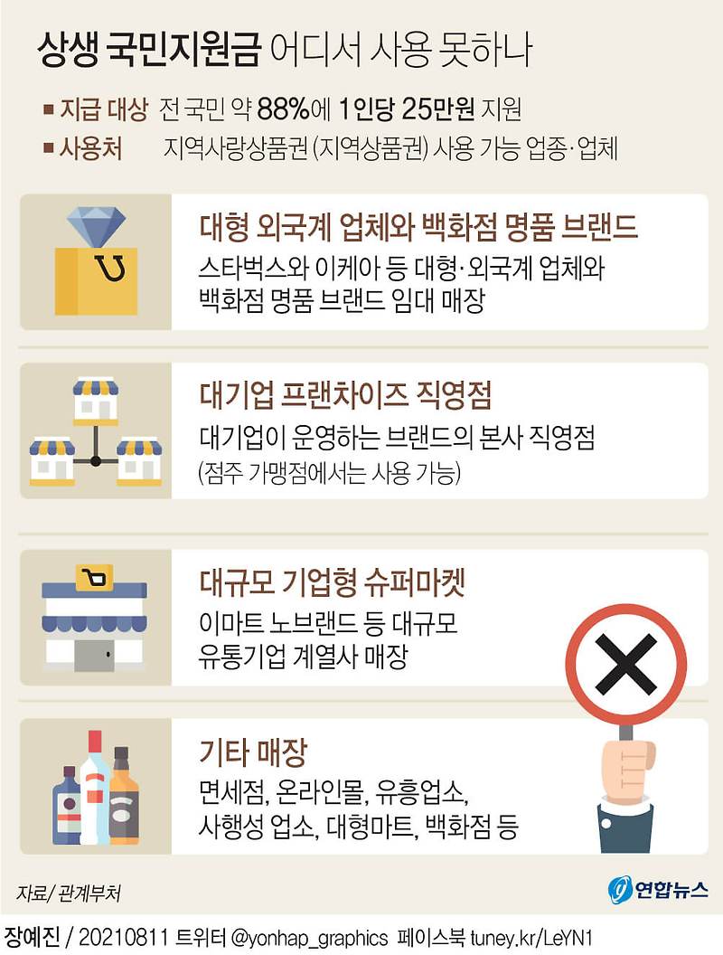 상생 국민지원금 사용 못하는 곳