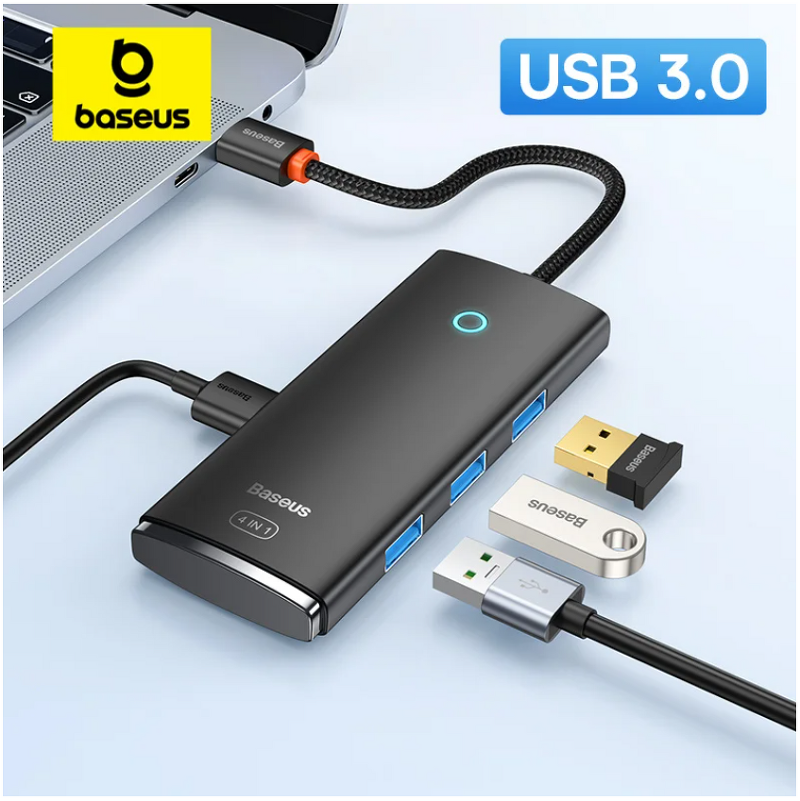 Baseus 맥북 프로 에어용, USB 타입 C-USB 3.0 허브 분배기, 4 in 1