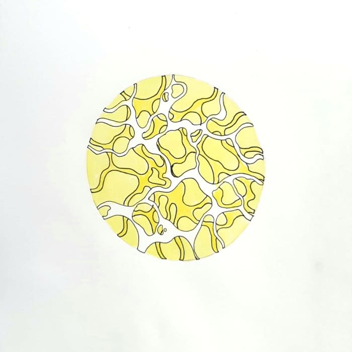 Yellow Water 노란색 물 일러스트 일러스트레이션 그림 드로잉 펜화 색연필화 그리기 레이어 쌓기