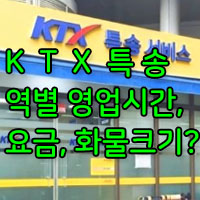 KTX 특송 영업시간/KTX 특송 거리별 요금/화물 크기는 어디까지!?