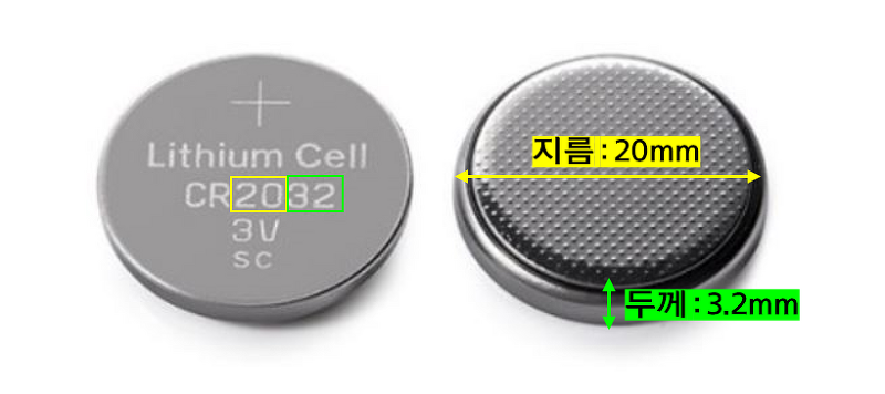 동전형 리튬전지품번 읽는 방법 (cr2032와 cr2032h의 차이점)