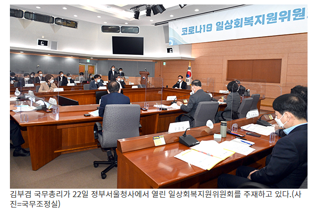 김 총리 “고통 큰 업종·감염위험 낮은 시설부터 방역 완화”