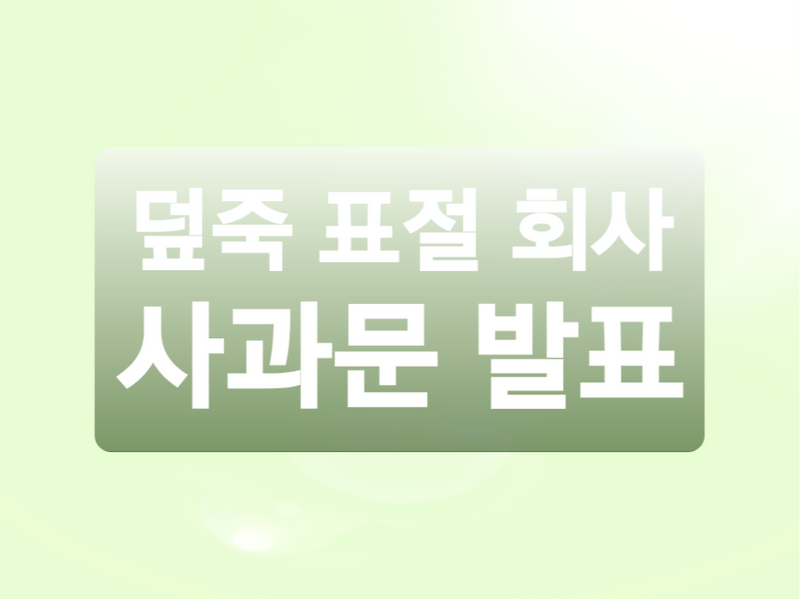 포항 덮죽 표절 회사 사과문 발표 (+사과문 원본)