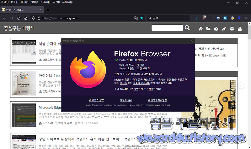 모질라 파이어폭스 95.0 보안 업데이트