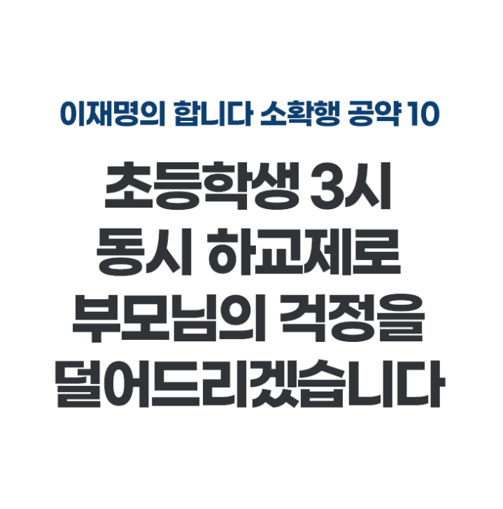 대통령 선거 이재명 후보의 공약3