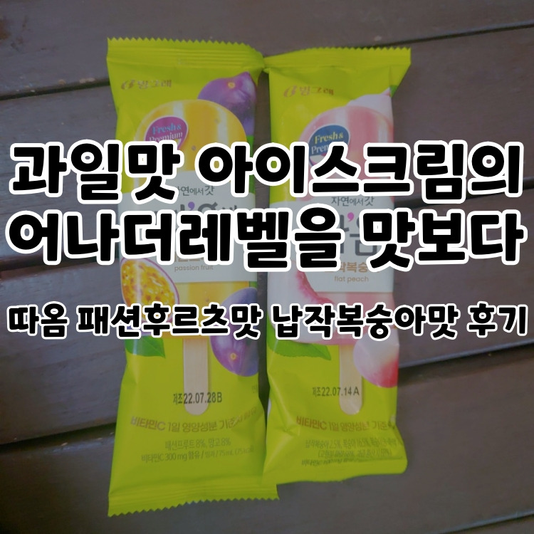 과육을 그대로 갈아 넣은 대존맛 아이스크림!! 따옴아이스크림 납작복숭아맛 패션후르츠맛 강추 후기