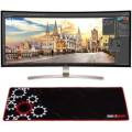 LG 38UC99W 38인치 UltraWide IPS 커브드 LED 모니터 3840 x 1600 번들 데코 기어 대형 확장 게임용 마우스 패드: 컴퓨터