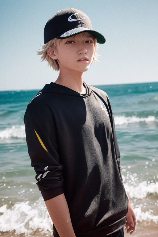 [Boy-177] Free image illustration of blonde beauty and male characters, free image illustration of summer beach background characters