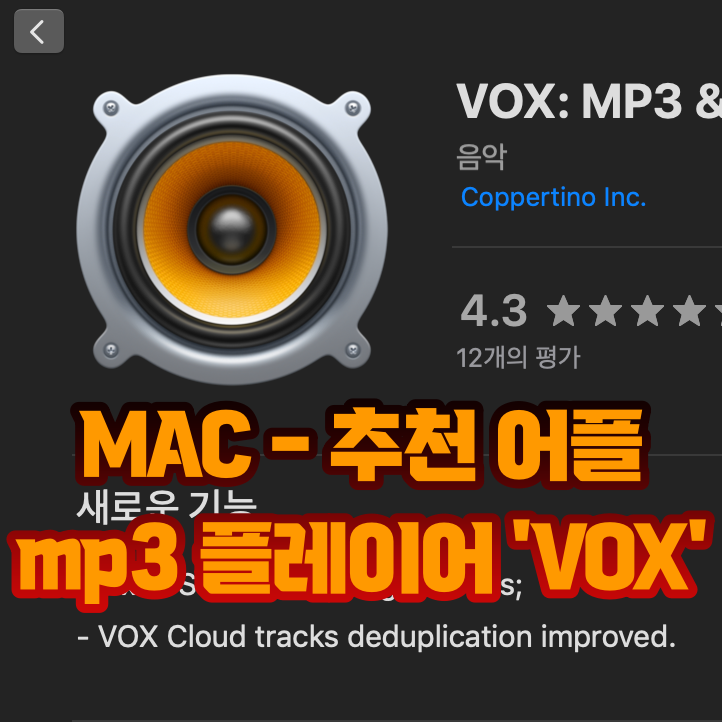 맥 ios [mp3 플레이어] 추천 'VOX'
