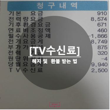 TV수신료 해지 및 환불까지? 억울하게 새어 나가는 돈 막자!