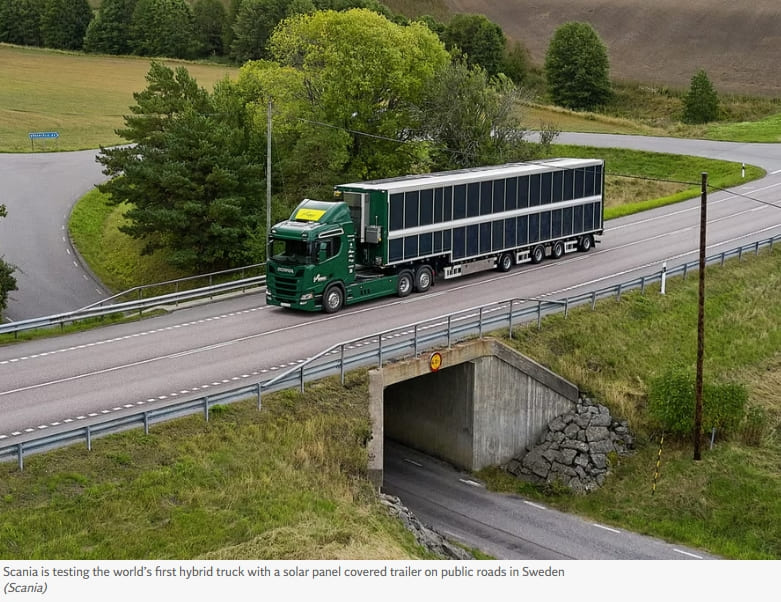 세계 최초 태양광 하이브리드 트럭, 도로 시험 주행 성공 World’s first solar powered hybrid truck tested on public roads