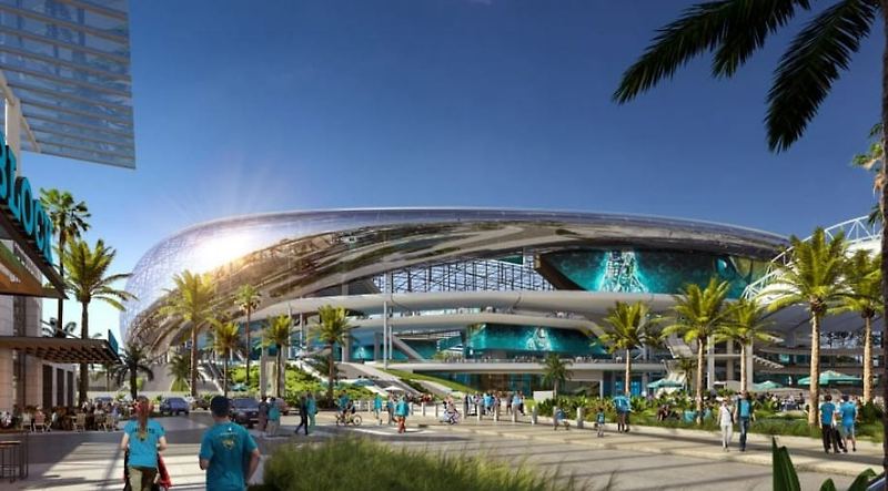 미래의 경기장 HOK designs mirrored 
