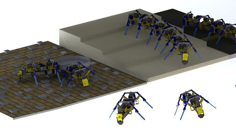 개미 같이 군집 활동 가능한 4족 로봇 기술 개발  VIDEO:Cooperating Robot Swarms