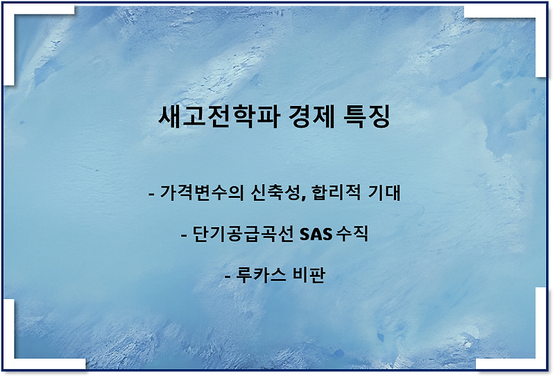 새고전학파 경제 특징과 한계점(feat 정책무력성, 루카스 비판)