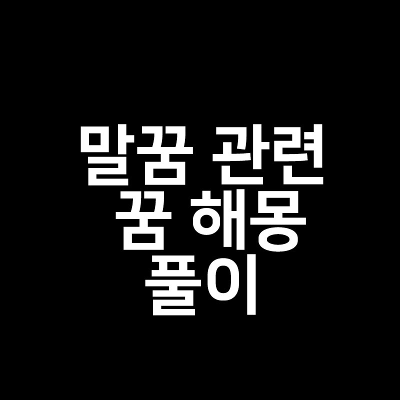 말꿈 해몽 풀이에요