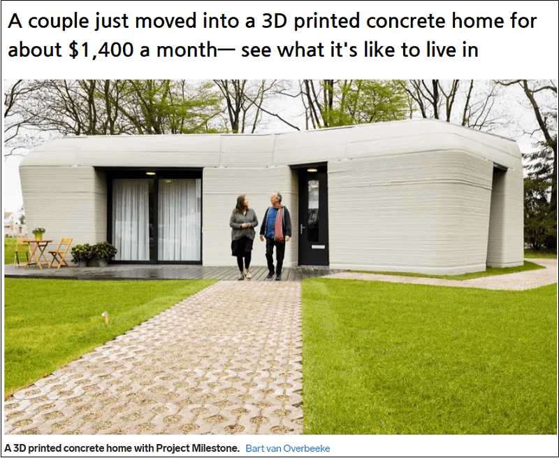 유럽 최초 풀 3D 프린팅 임대 주택 VIDEO:Europe’s first fully 3D-printed house gets its first tenants