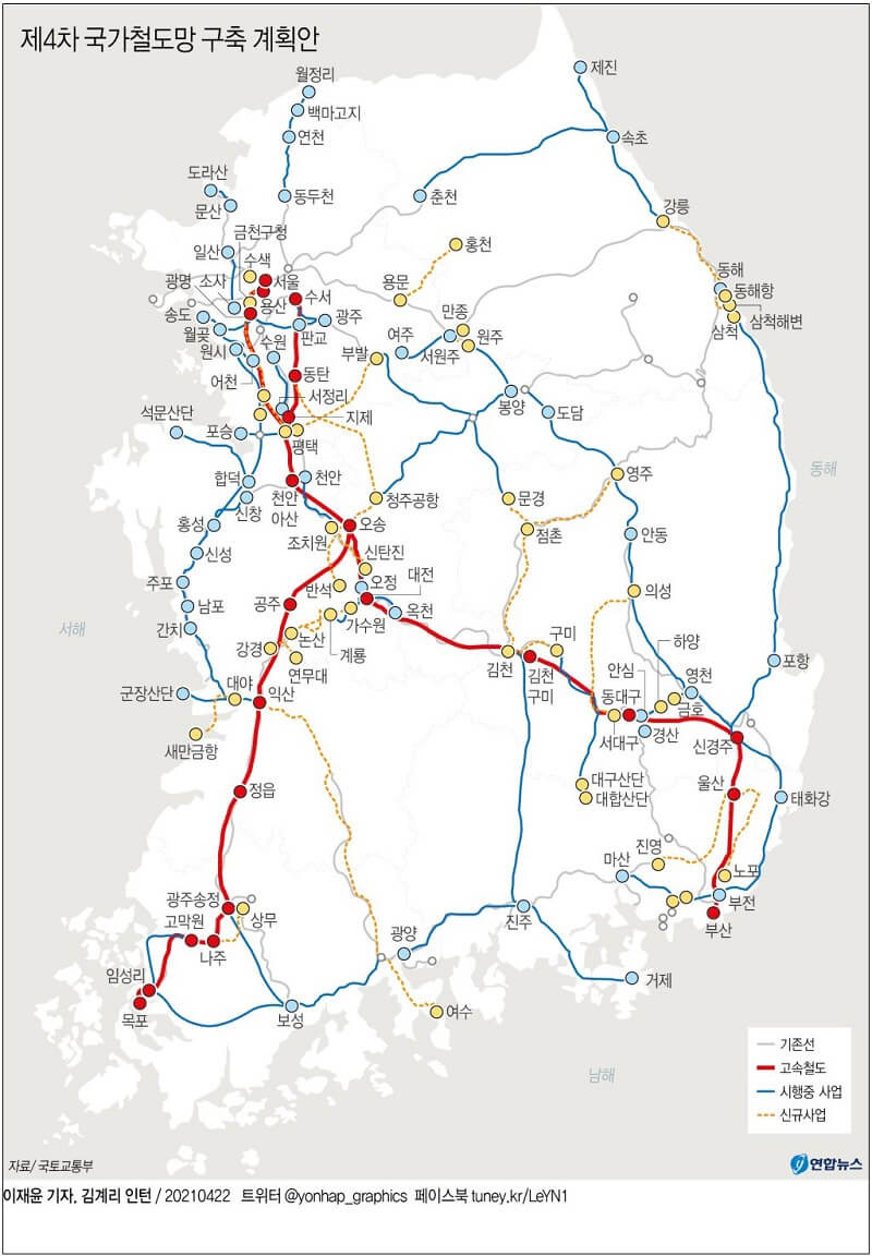 제4차 국가철도망 구축 계획안과 수도권 광역철도 도입 효과