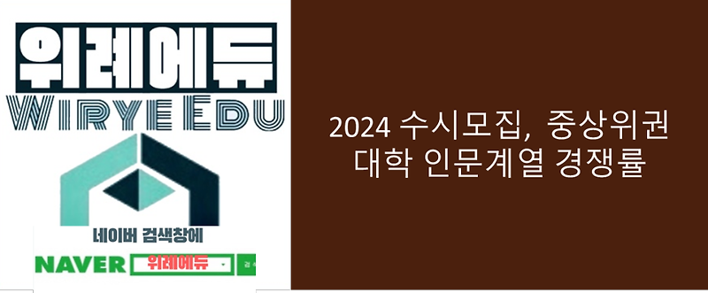 2024 중상위권대학 인문계열 경쟁률