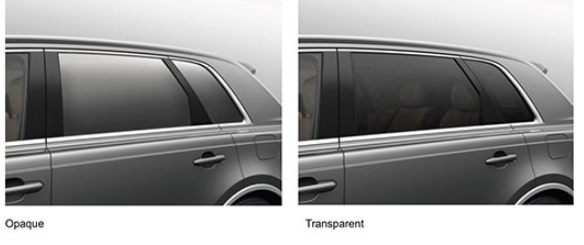 토판, 세계 최초 액정 빛 제어 필름 윈도우 글라스 개발 VIDEO: World’s first automotive light control side window glass