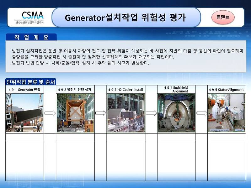 [건설공사 안전비법]_발전기(Generator) 설치 작업 위험성평가 양식