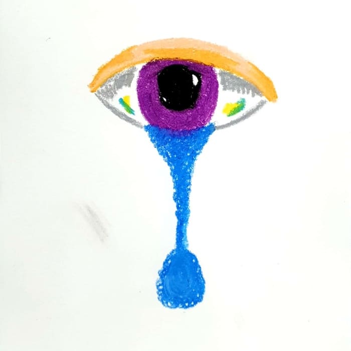 Rainy Eye 비내리는 눈 일러스트 일러스트레이션 그림 드로잉 크레파스화 그리기 빗물과 눈물