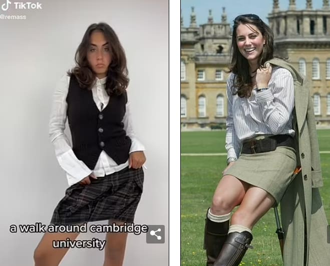 웨일즈 프린세스 '케이트'의 옛날 패션에 빠져버린 영국 10대들 VIDEO: Teenagers emulate Princess of Wales's eclectic Noughties style in social media craze