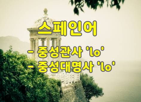 스페인어 기초 문법 배우기: 중성관사 'lo'와 중성대명사 'lo'